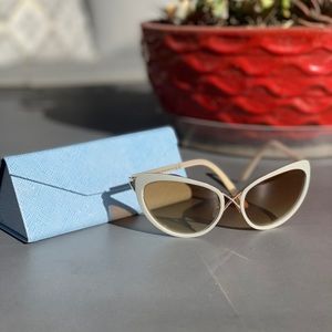 Tom Ford White Cate Eye Sunglasses